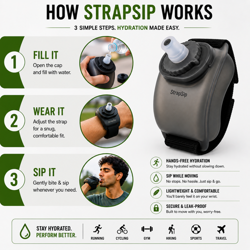 Strap Sip - Hands Free Hydration