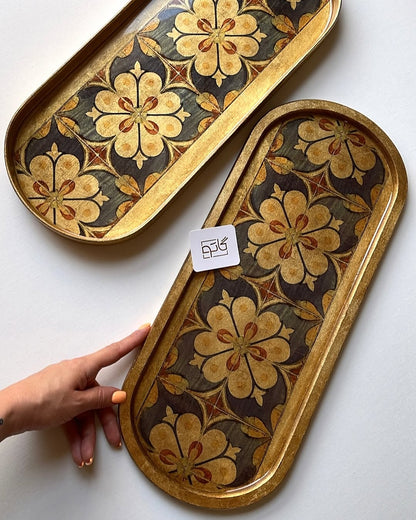 Persian Tabaq : Set of 2 Square & long tray.