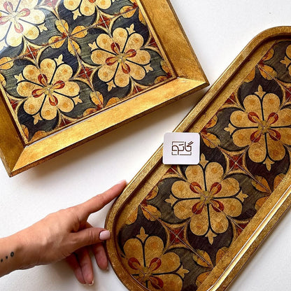 Persian Tabaq : Set of 2 Square & long tray.